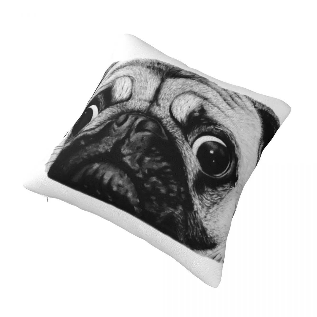 

Cute Curious Pug Square Pillowcase Polyester Pillow Cover Velvet Cushion Decor Comfort Throw Pillow For Home Living Room