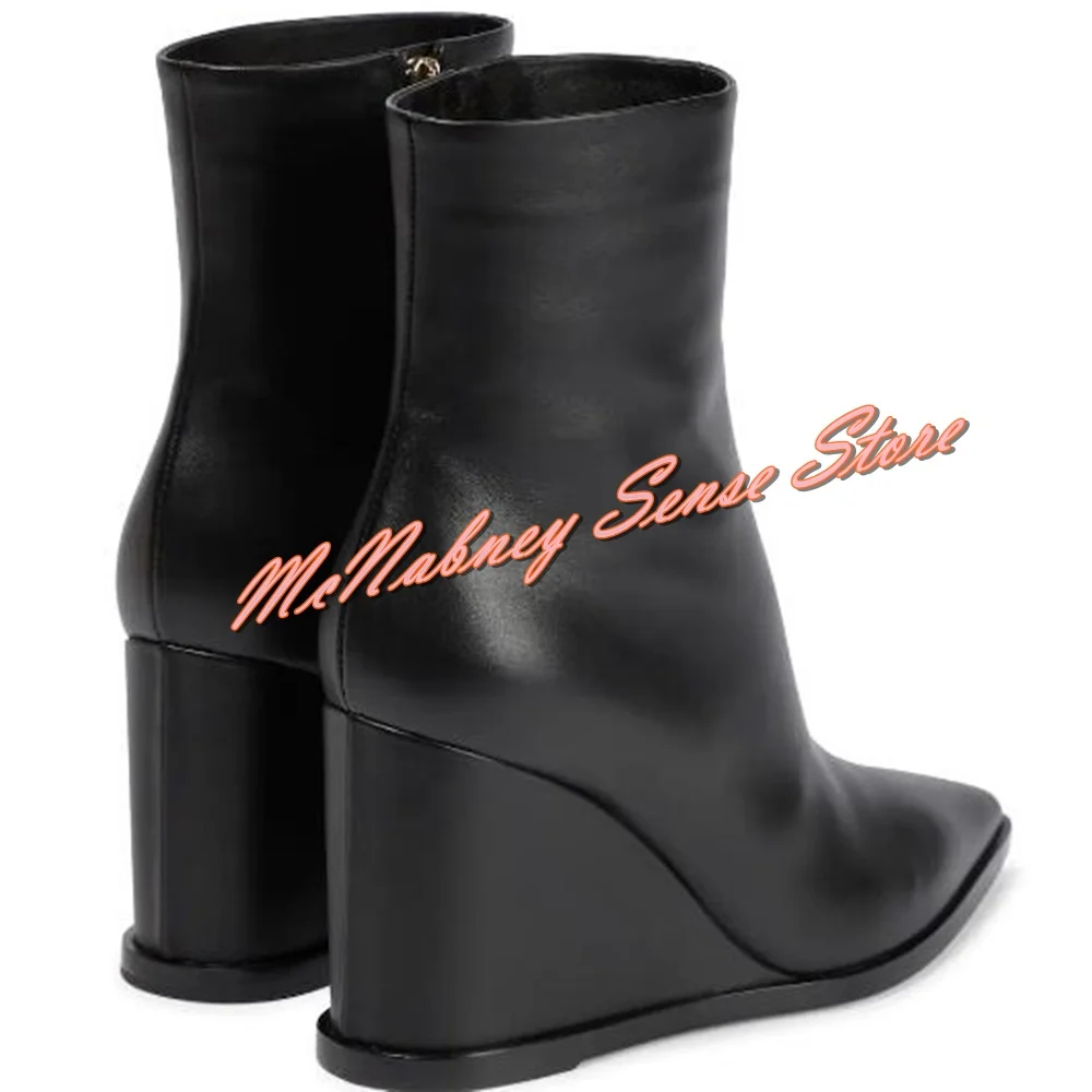 Блестящие блестящие облегающие сапоги с острым носком однотонные женские