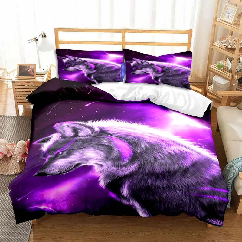 

Набор постельного белья из трех предметов с рисунком "Волк", украшение для спальни, гостиной, офиса в качестве подарка для друзей и семьи