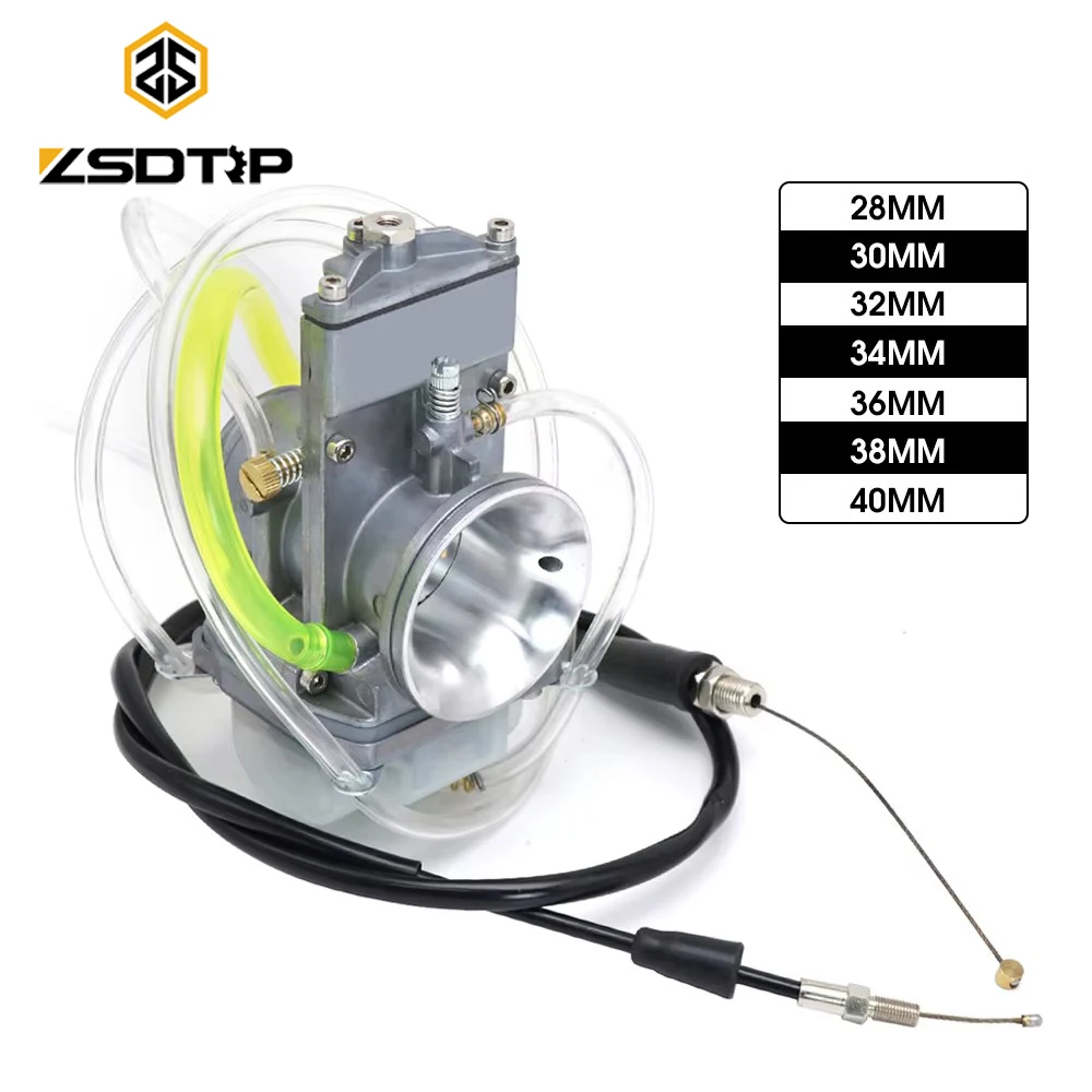 Фото ZSDTRP 2T 38 мм 40 мм для карбюратора Lectron с кабелем для Yamah Kawasaki Suzuki Honda YZ250F KX250F RMZ250 CRF250R CRF450R №1