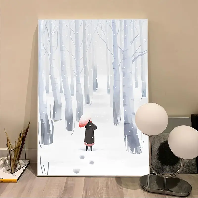 Snow In Winter Movie Sticky Posters Fancy Wall Sticker For Living Room Bar Decoration Nordic Home Decor images - 6