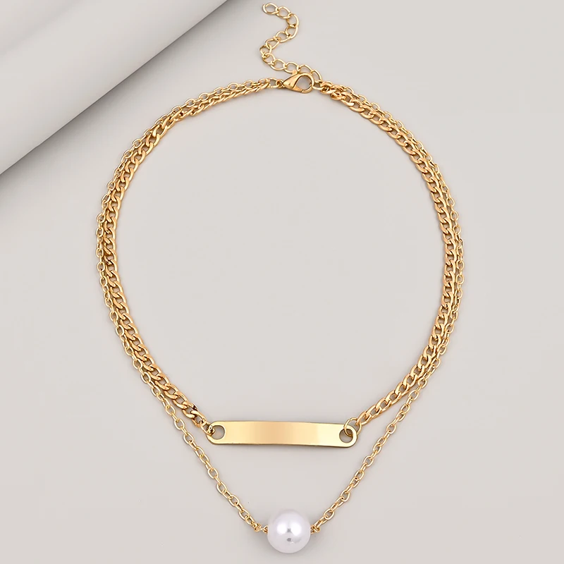 Винтажное многослойное ожерелье с жемчужинами женское ювелирное изделие бирка