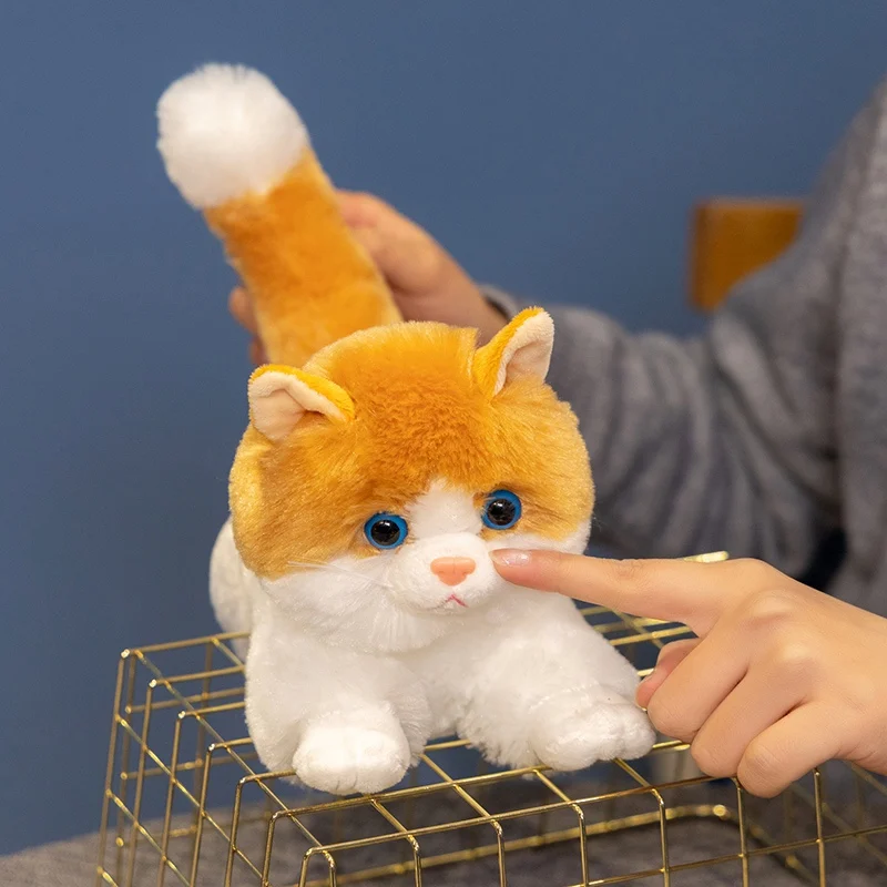 Фото Реалистичные кошки, плюшевая игрушка, имитация американских короткошерстных кавайных мягких кошек Siame, игрушки для домашних животных, реалистичный домашний декор, подарок на день рождения 31 см №3