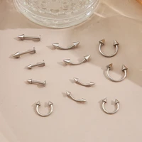 12pcs u shaped nose ring hoop septum rings stainless steel nose piercing fake piercing pircing jewelryy