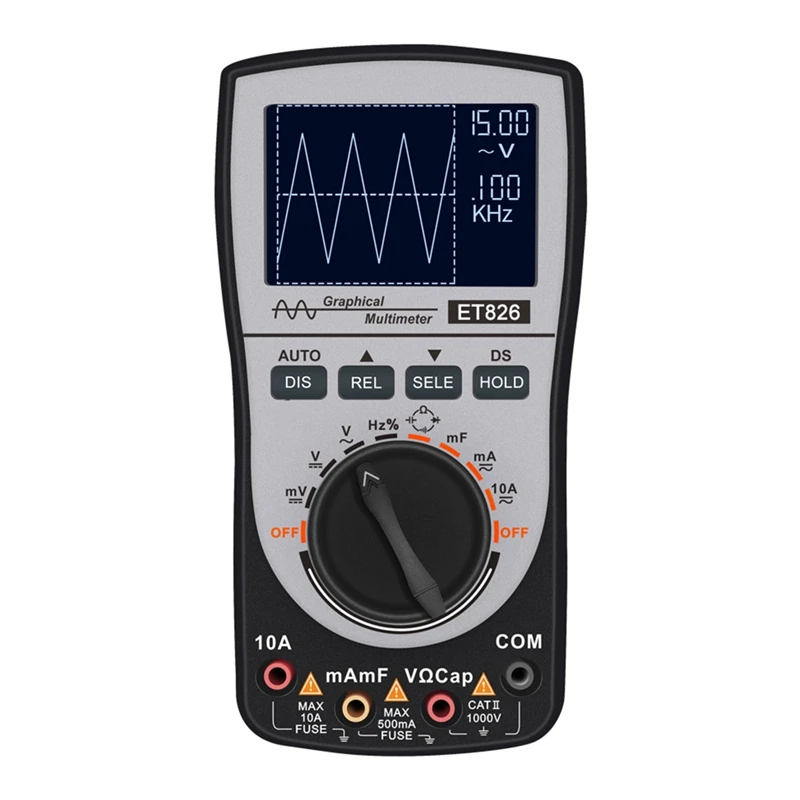 

Spot Goods ET826 Digital Multimeter Oscilloscope Auto Range Direct Current/AC Voltage Current Meter Capacitance Resistance Teste