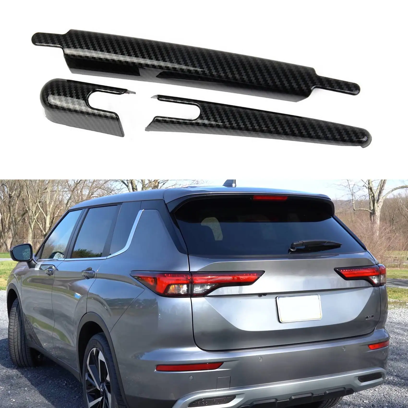 Наклейка для стеклоочистителя 2022 Mitsubishi Outlander из углеродного волокна