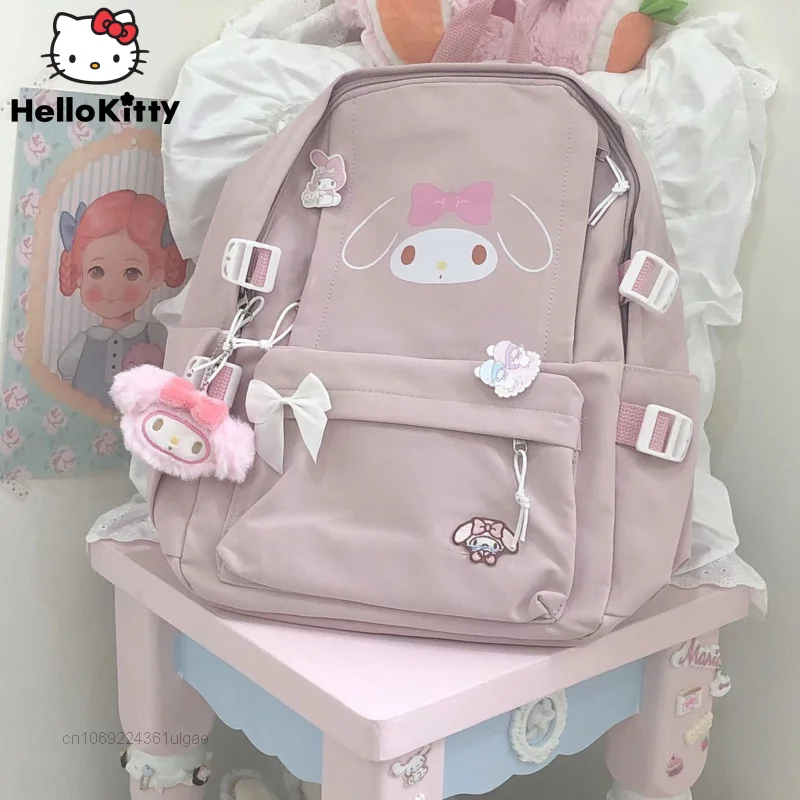 Sanrio Мультфильм Мелодия сумки студенческие розовые Рюкзаки колледж Стиль Y2k вместительные школьные сумки для женщин Новая мода Милая сумка ...