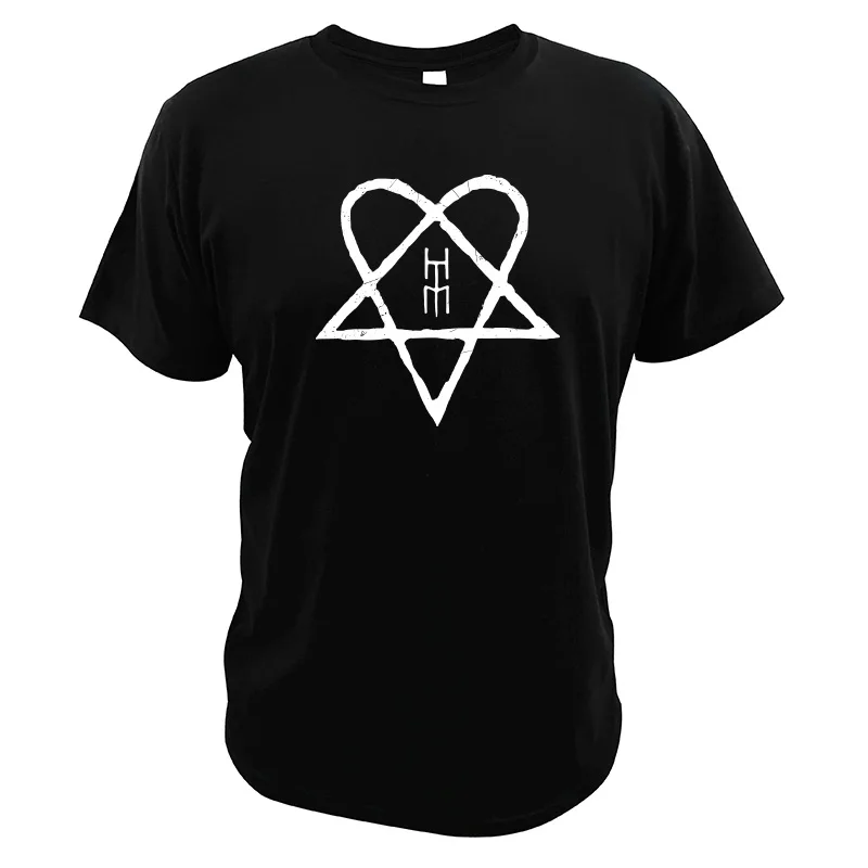 

Him Ville Valo Band White Heartagram Razorblade Romance Essential T-Shirt Gothic Rock Metal Tee Summer Cotton Shirts EU Size