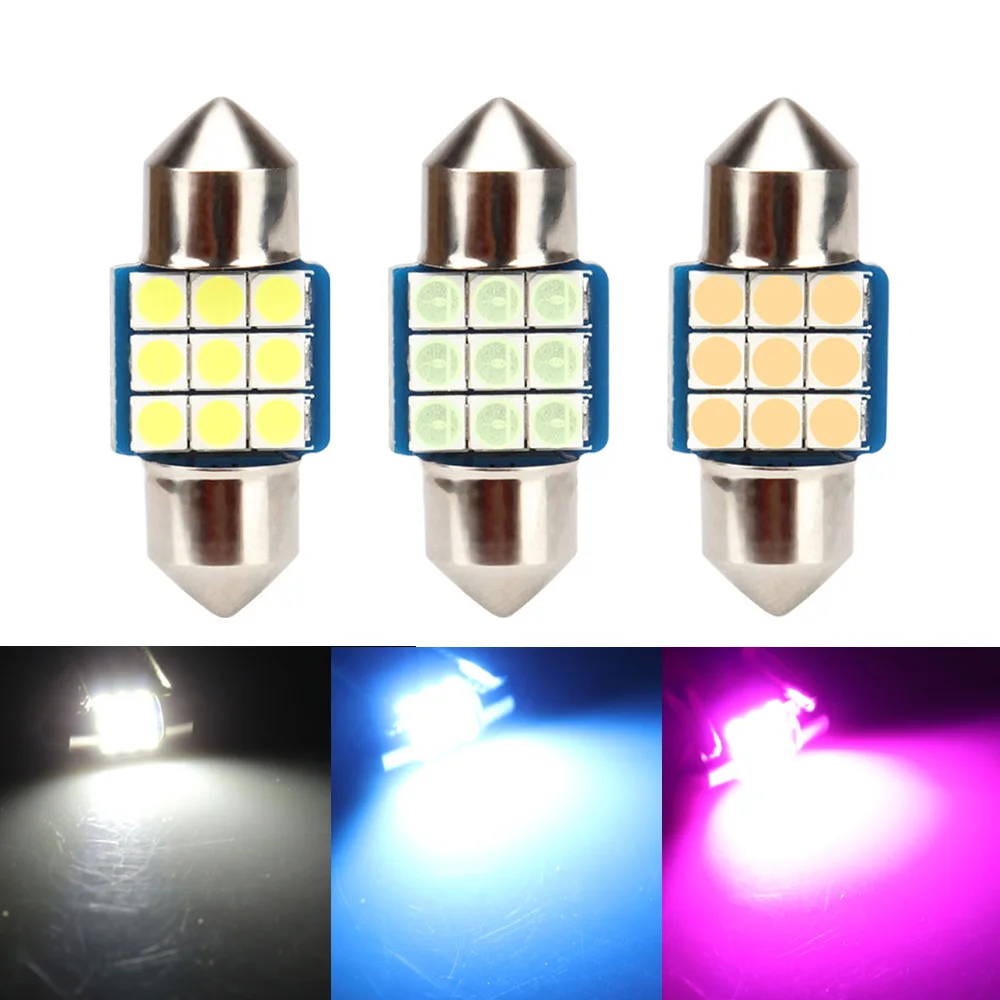 

2pcs c5w 28mm led interior lighting for the car 28mm festoon led Reading light Dome lights Trunk Luggage Lights Map light 6000k