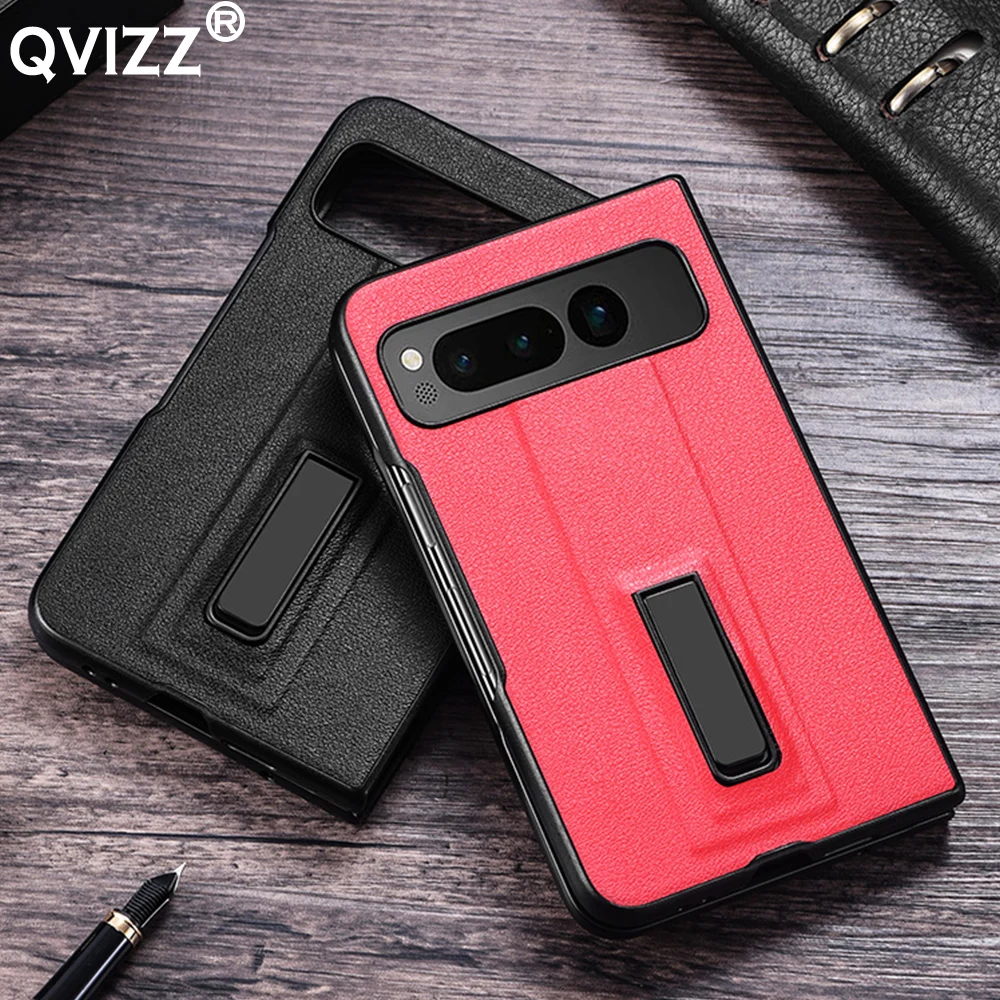 

Luxury Leather Case for Google Pixel Fold G9FPL Ultra-thin Stand Holder Armor Shockproof Soft Edges Phone Cover GooglePixelFold