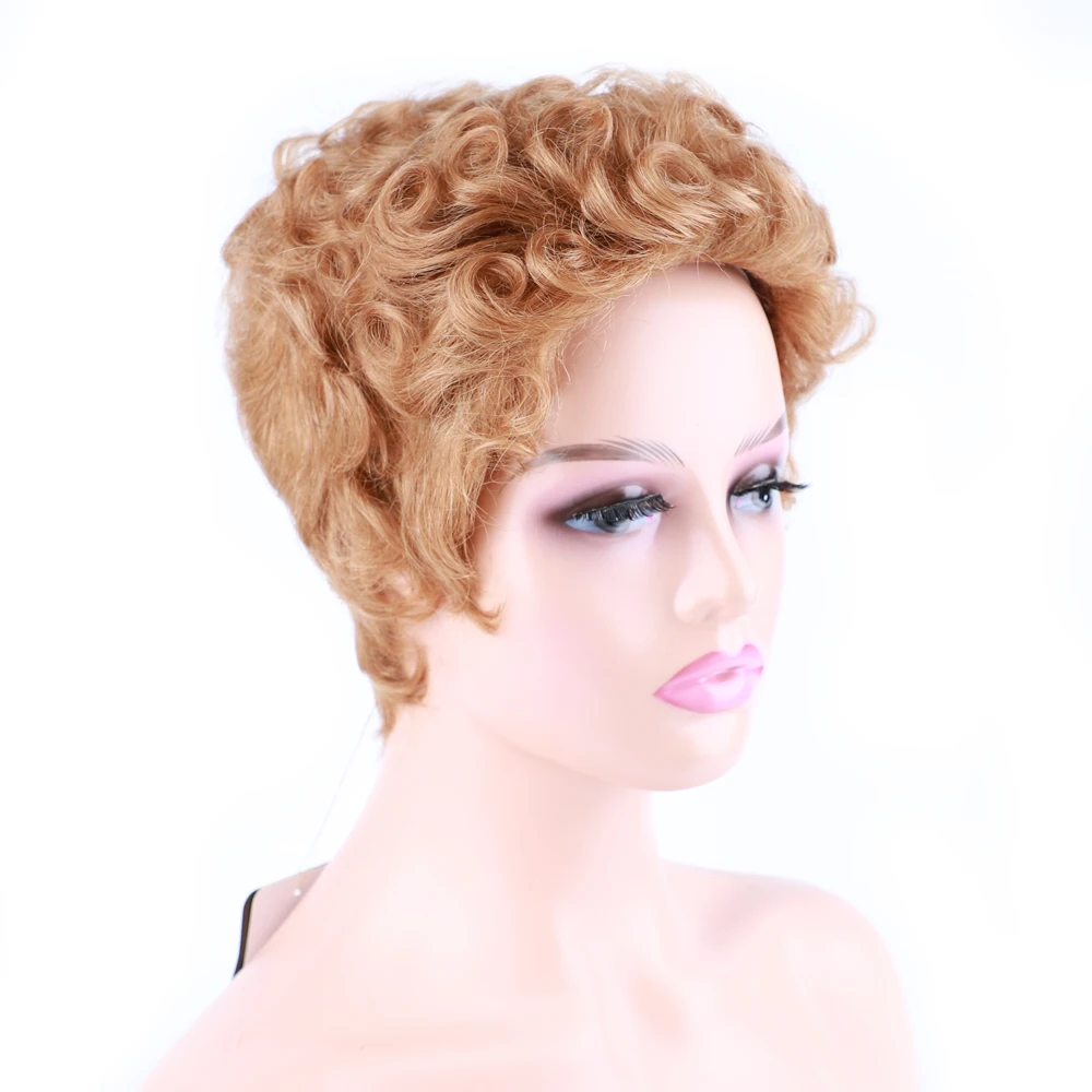 Короткие афро натуральные вьющиеся человеческие волосы парики Remy индийские для