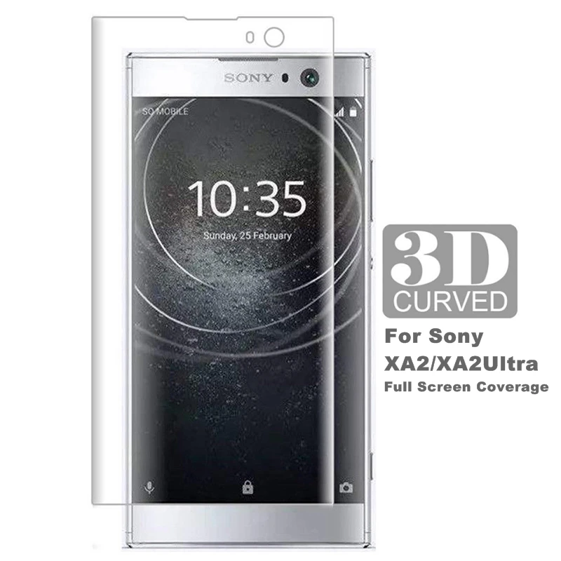 

Tempered Glass 3D Curved Films Cover For Sony Xperia XA2 Full Screen Protector XA2 Ultra Glass H3113 H4213 Protective Film