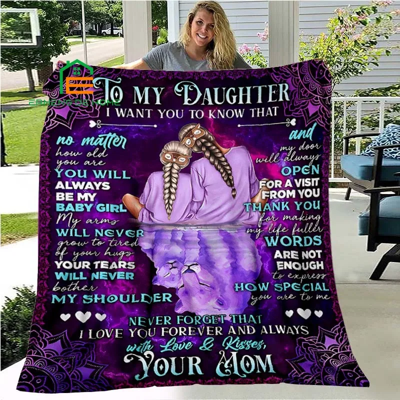 Personalized From Mom or Dad Letter To My Daughter's Love,Fleece Shelpa Woven Blanket,Mom's or Dad's Gift To Daughter 5 Sizes