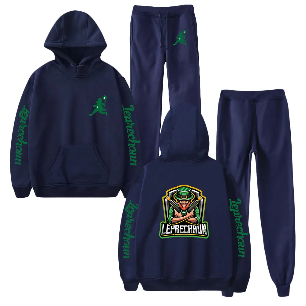 

Leprechaun Hoodie Two Piece Set Fashion Tracksuit Unisex Long Sleeve Funny Clothes Cosplay Hoodies & Sweatpants Suit N