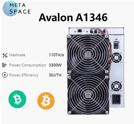 Avalon 04W BTC Miner Asic A1346 110/s 107T 3300T Bitcoin Better than A1246 A1166 pro
