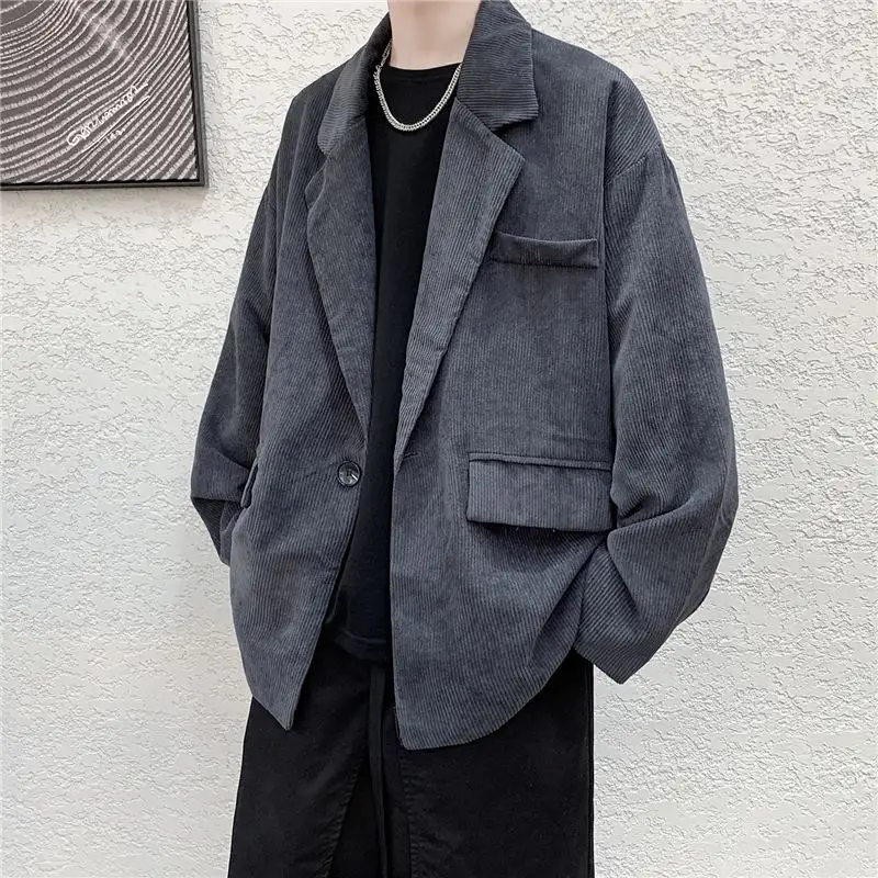 Гонконг Sle Ins Ретро вельветовый мужской корейский модный свободный повседневный