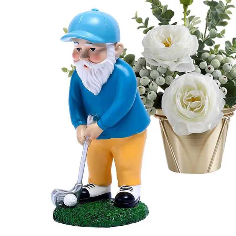 

Gnomes Decorations For Yard Resin Gnome Figurine With Golf Playing Resin Gnome Figurine Garden Gnome Statues Outside Decor For