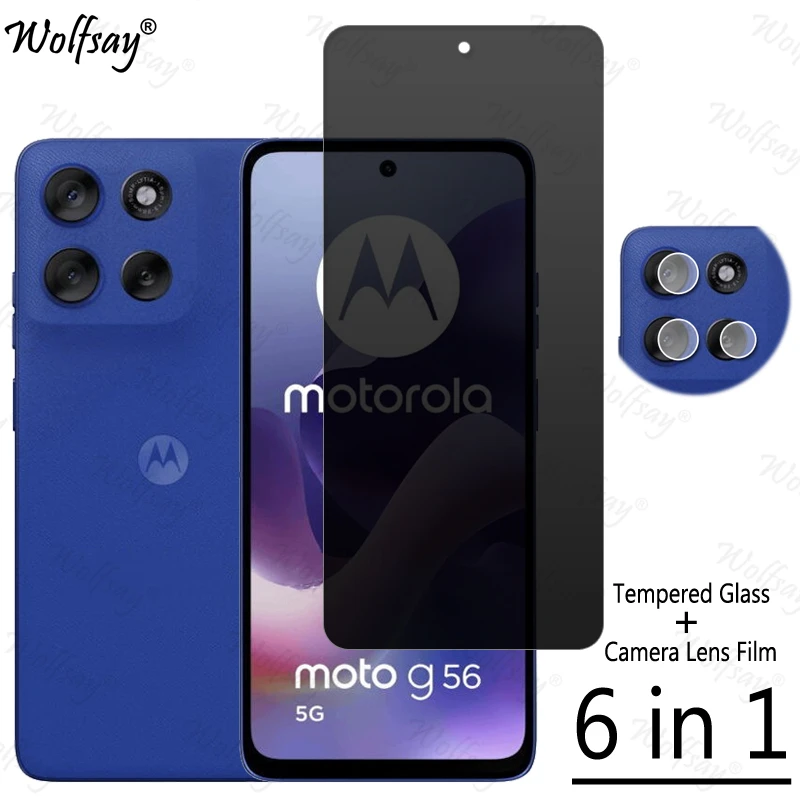 Фото Защитная пленка для экрана для Motorola Moto G56, противошпионское закаленное стекло для Moto G56, стекло для камеры Moto G56, стекло 6,72 дюйма №1