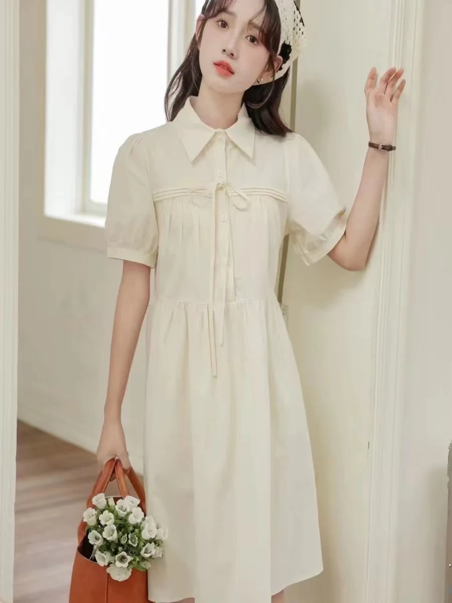 Женское платье-рубашка с отложным воротником повседневное элегантное