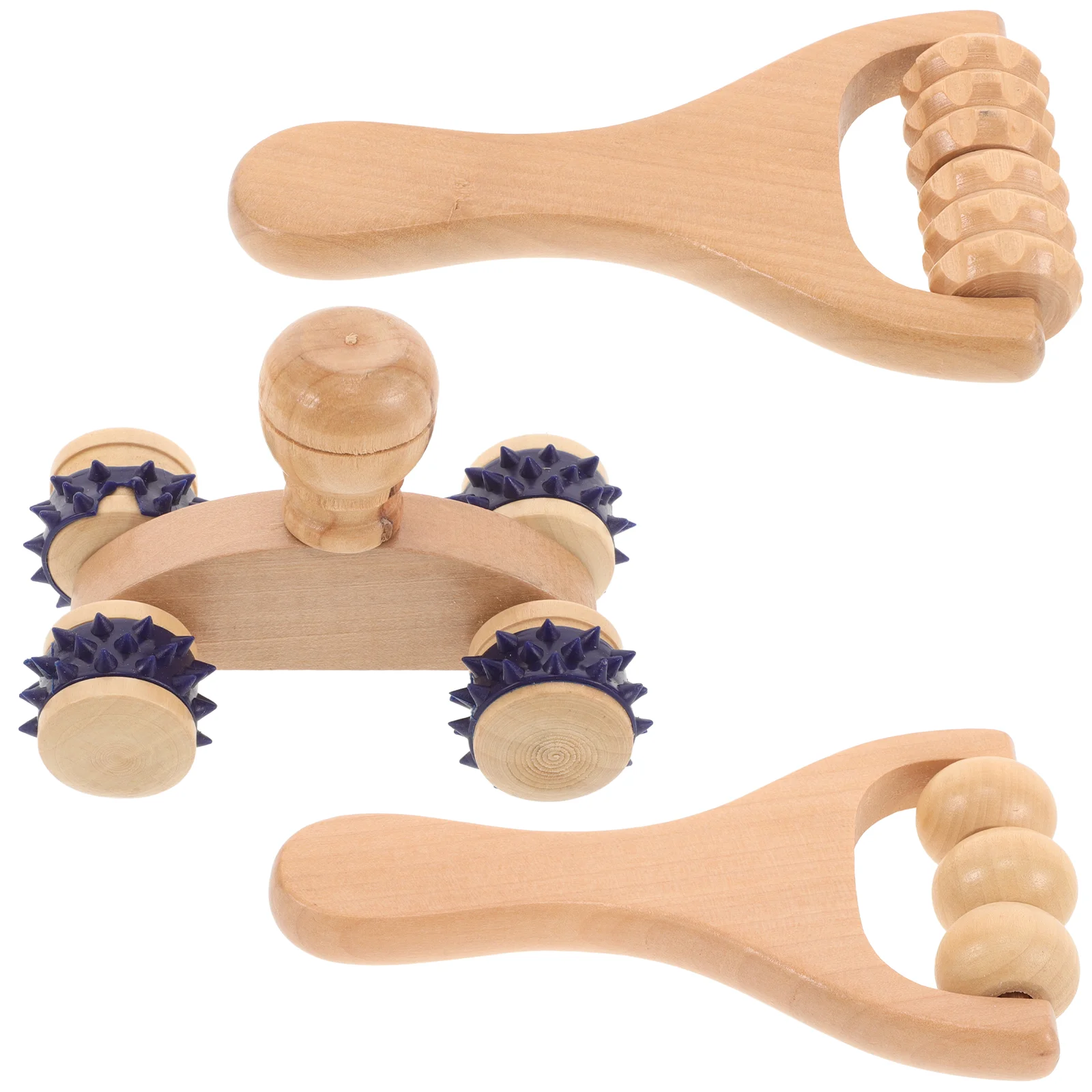 3 шт. массажер для лица и ног подошвенный фасциит шеи плечо деревянный роликовый