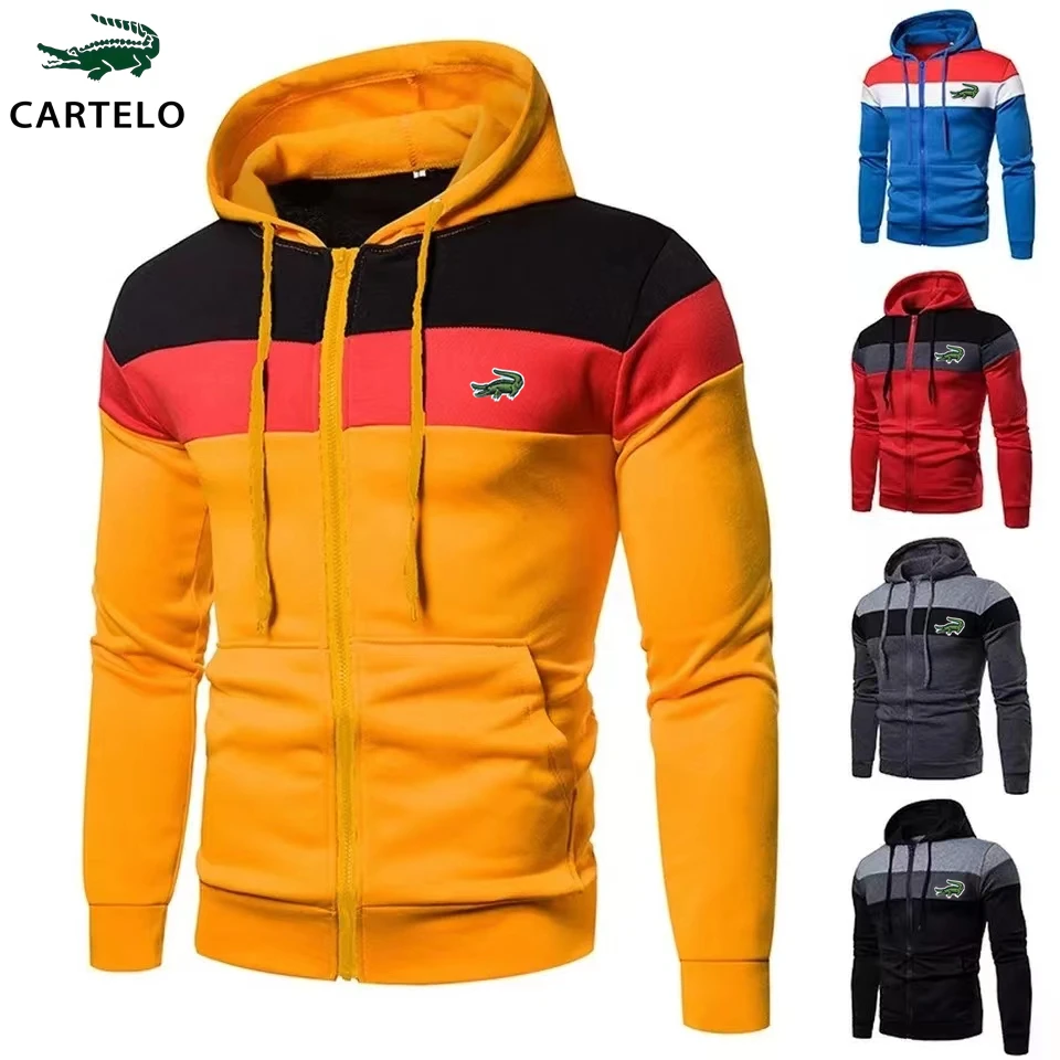 

CARTELO Men/Women High Quality Embroidery Logo Zipper Hoodies Sweatshirts Autumn Winter Fashion Brand Clothing