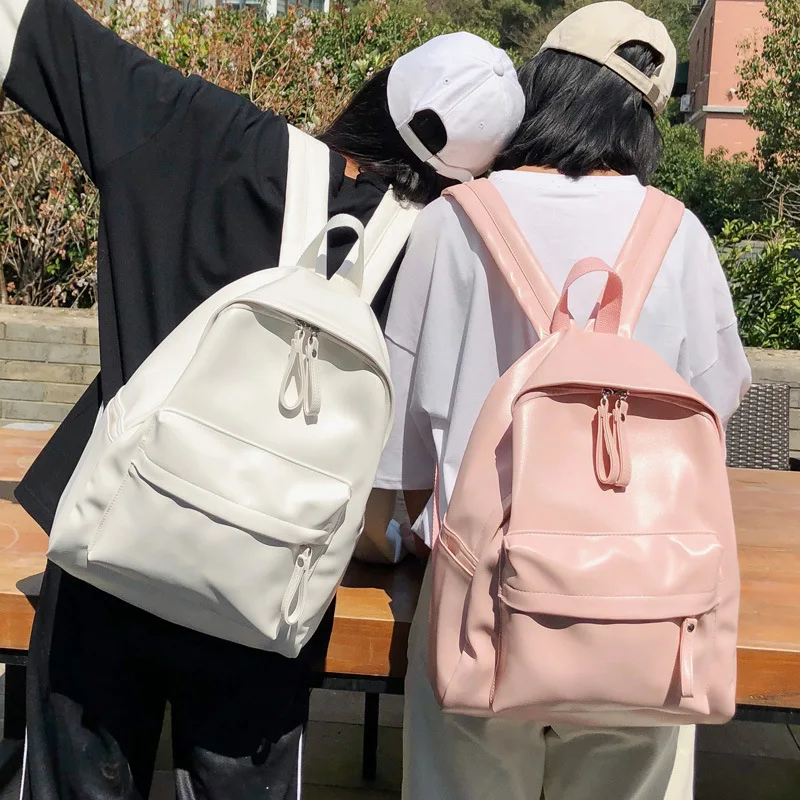 

Woman Backpack Large Capacity PU Leather Laptop Bagpack High Quality Book Schoolbag for Teenage Girls Student Mochila