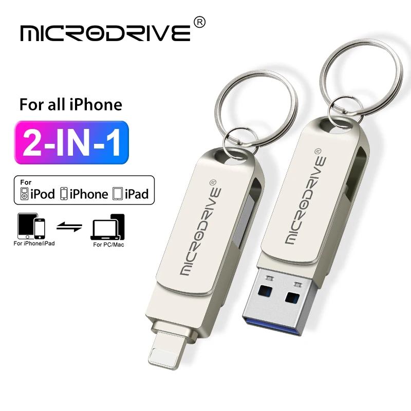 

Metal USB3.0 Flash Drive 128GB 512GB OTG Pen Drive 256GB 64 32G Flash Disk Lightning for iPhone all Pro/plus/XR USB Memory Stick