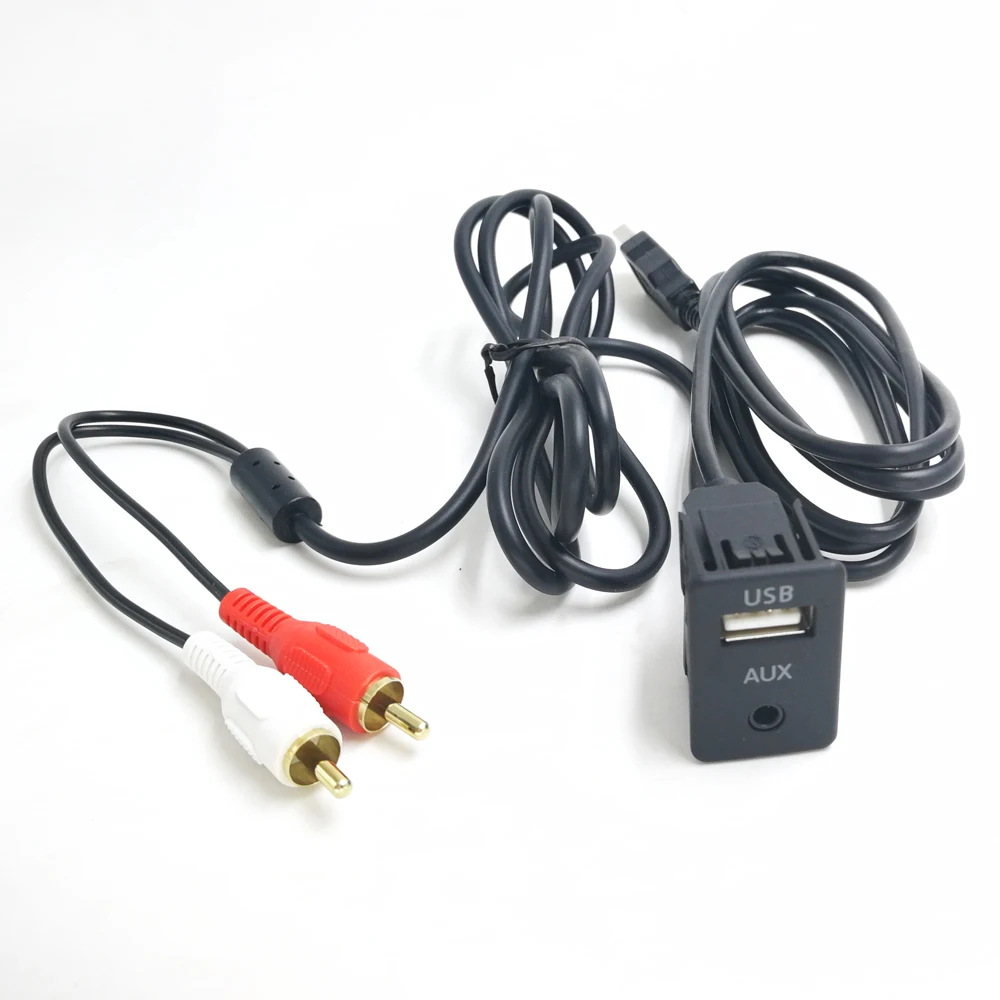 

Biurlink 1.5M Car RCA Cable Adapter Switch 3.5mm Audio Jack RCA USB Cable Extention Mount Panel Cable for For Volkswagen Toyota