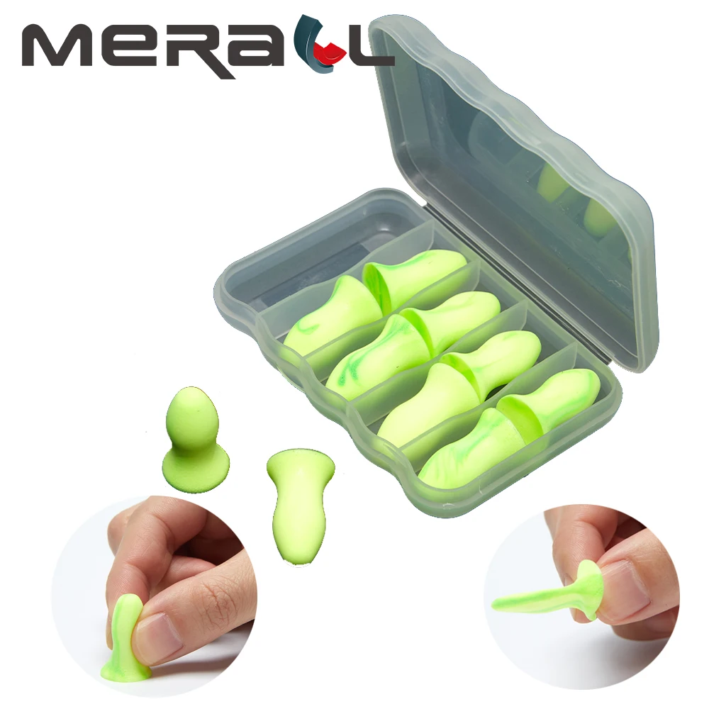 

5 Pairs Ear Plugs with Box Earplugs Noise Reduction Ear Plug Foam Sleep Anti Noise Reduction Music Cancelling Insulation Earplug