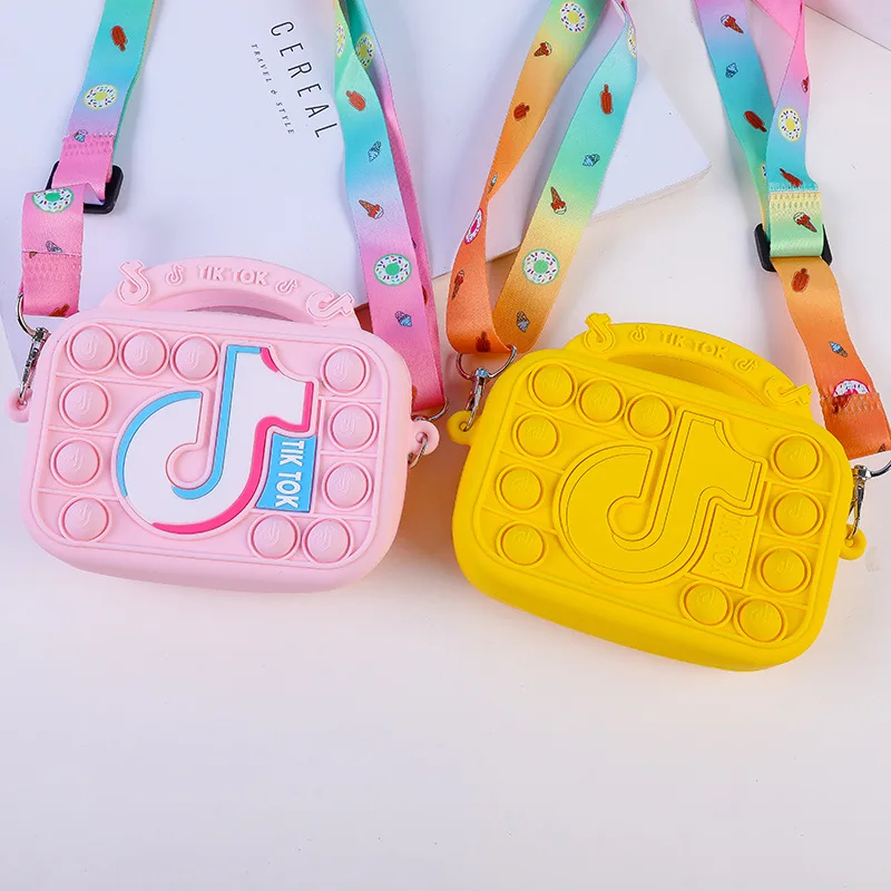 

Pop It Fidget Toys Tiktok Bolsa Baby Bag Double Sided Squeeze Push Bubble Squishy Simple Dimple Popit Stress Relief Toy for Kids