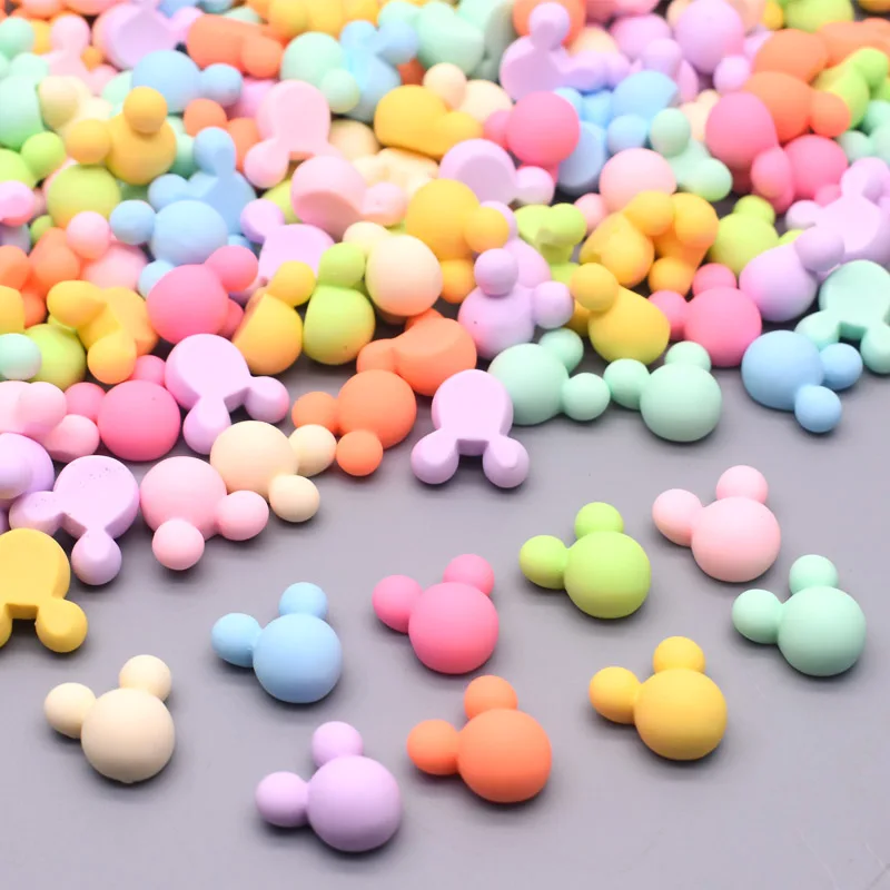 

18mm 10/30/50pcs Candy Color Cute Cat Head Resin Back Planar Resin Flat Cabochons Embellishment DIY Jewelry Craft Decoration