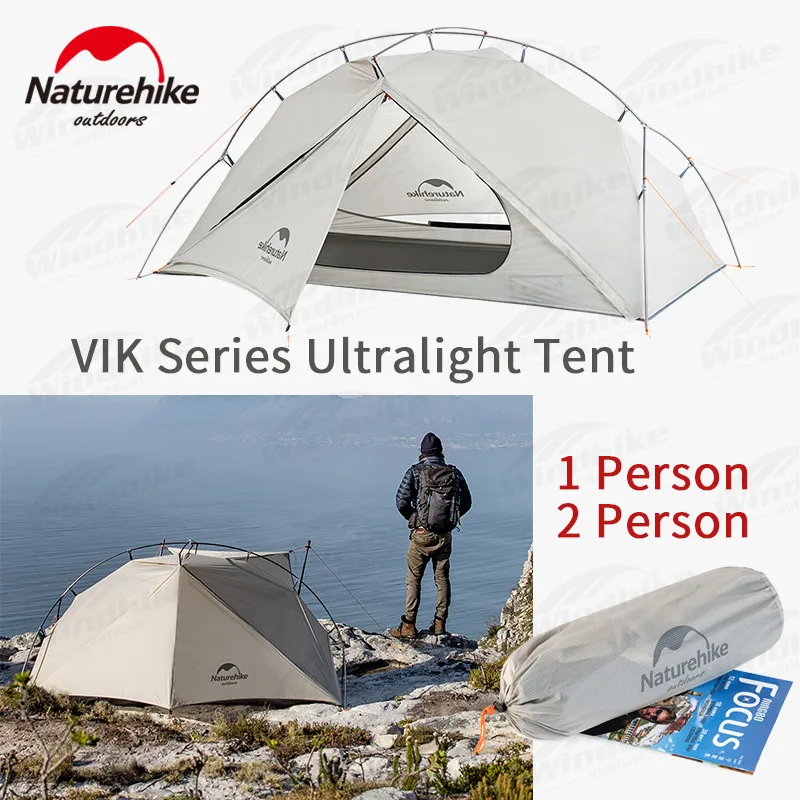 

Naturehike VIK Series Tent 930g Camping Tent 15D Silicone Nylon Aluminum Pole Ultralight Tent Outdoor 1 person Tents NH18W001-K