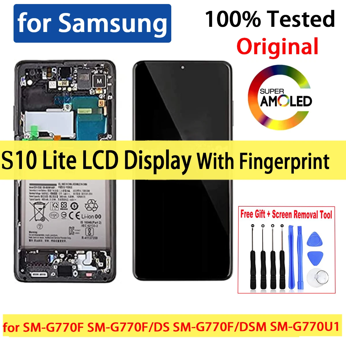 

For Samsung Galaxy S10 Lite Original Screen Display Touch Screen LCD With Fingerprints 100% Tested Screen Replacement