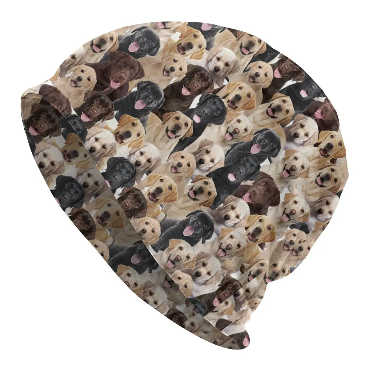 Шапка-бини с изображением Лабрадора осенне-зимняя