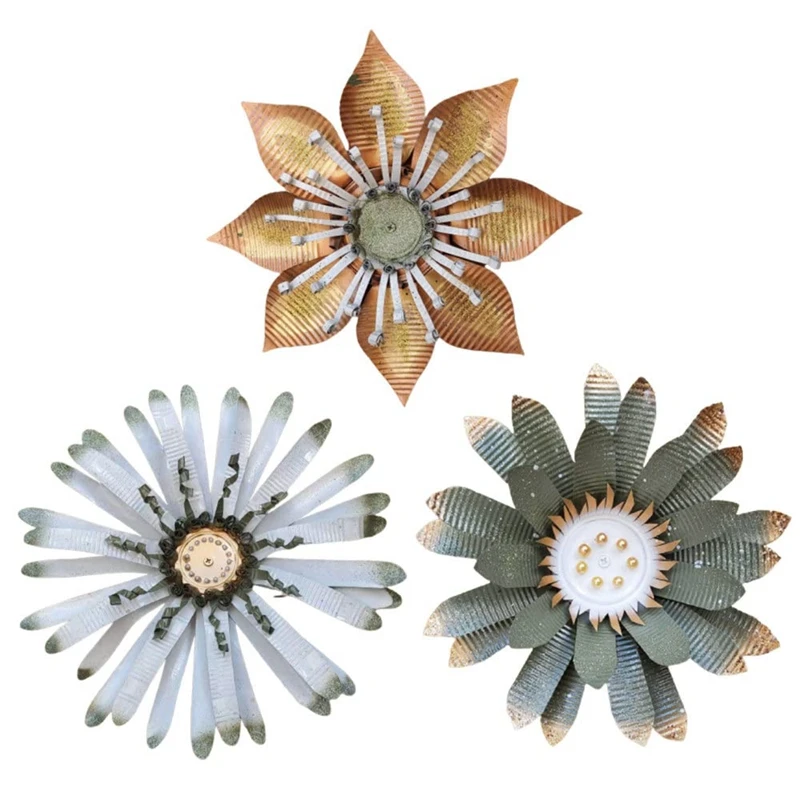 

Metal Flowers Wall Sculptures Metal Artistic Wall Hanging Decor For Family Friend Neighbor Gift