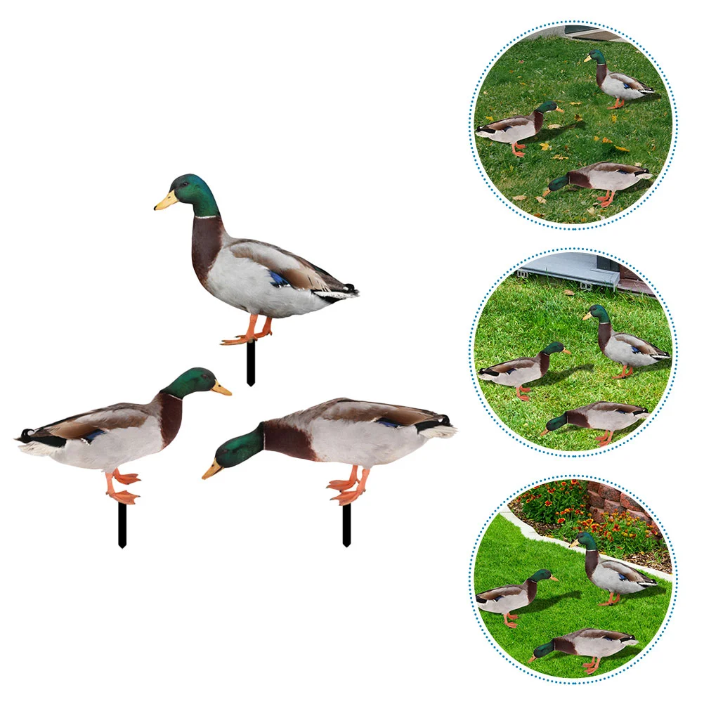 

Garden Duck Statue Animal Yard Stakes Sculpture Lawn Figurines Goose Statues Farm Stake Hollow Realistic Backyard Sign