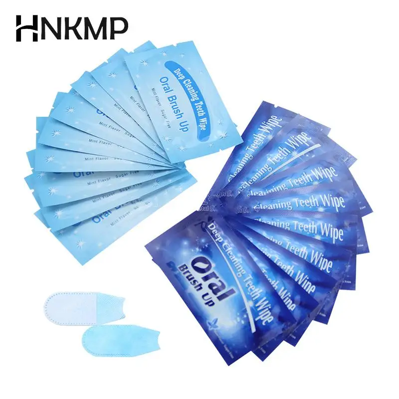 

50pcs Finger Deep Wipe Cleaning Teeth Dental Whitening Brush Up Wipes Tooth Wipes Oral Hygiene Remove Residue Stains