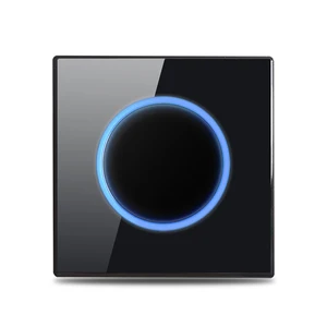 Wallpad 1, 2, 3, 4, настенный выключатель света, 1 канал, 2 канала, черный стеклянный датчик светильник световая завеса, импульсный переключатель, светодиодный индикатор