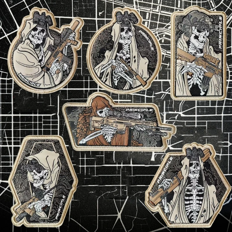 Привидение отряд функциональный военный крючок и петля призрак патч ткачество