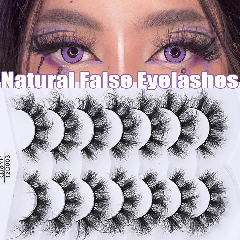 

Natural False Eyelashes 7 Pairs Dramatic 3D Mink Lashes Thick Wispy Fluffy Dramatic Fake Eyelash Extension Faux Cils Makeup