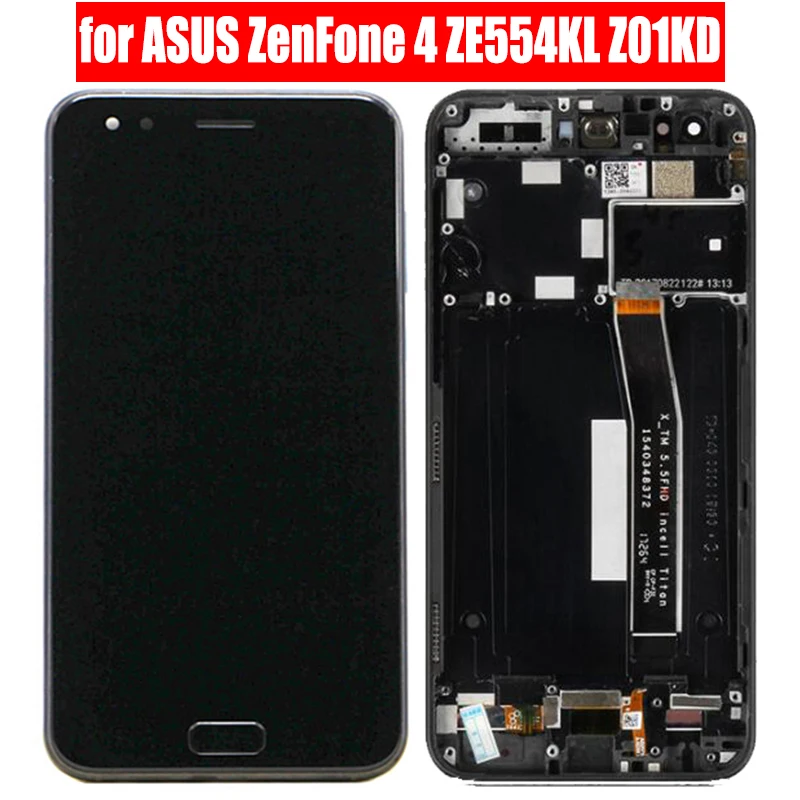 

ЖК-дисплей и дигитайзер в сборе для ASUS ZenFone 4 ZE554KL, сенсорный экран Z01KD для ASUS ZE554KL, рамка для ЖК-экрана, оригинал