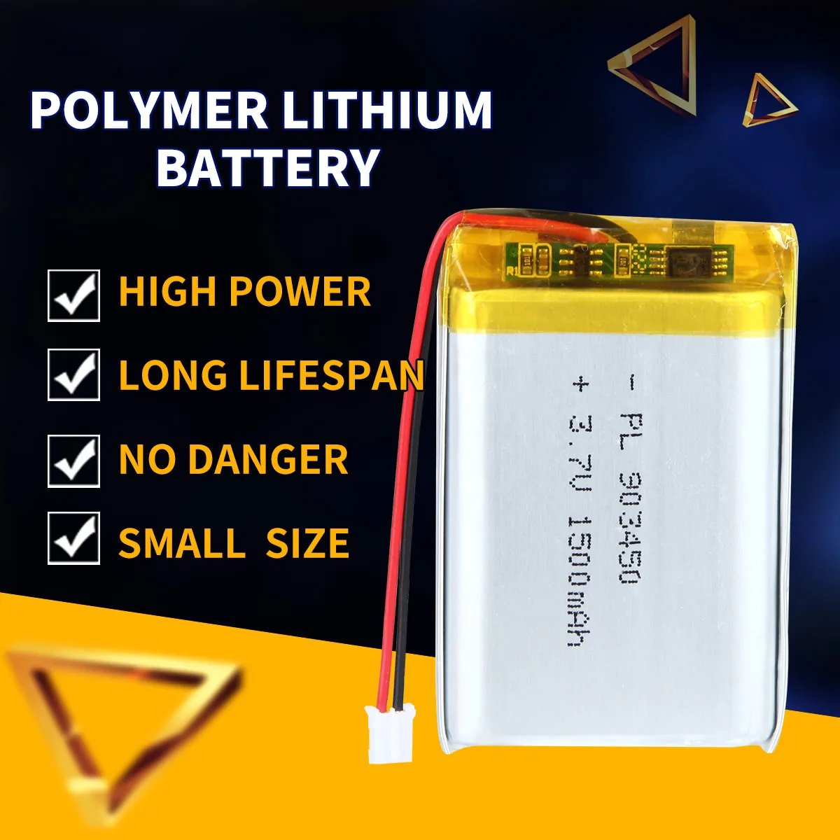 

903450 3.7V 1500mAh Rechargeable Lithium Battery Ion Li-polymer Batteries for Electric Toy LED Light Headset Bateria