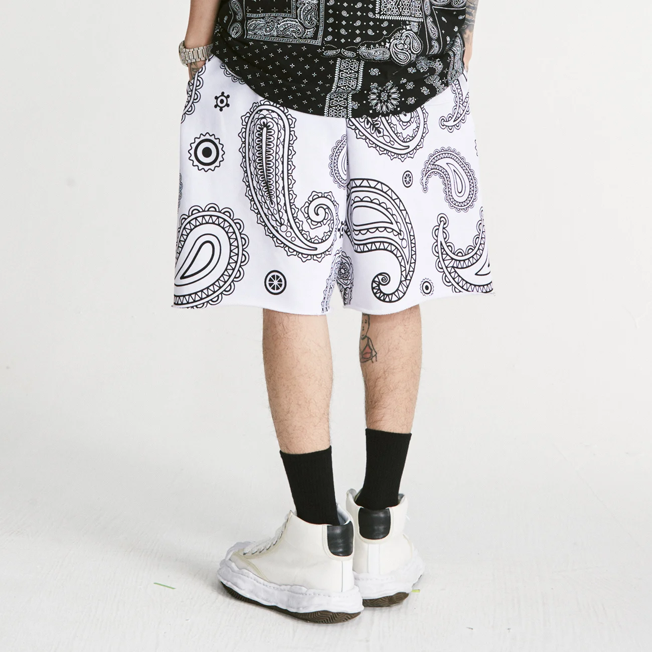 Короткие спортивные брюки для бега в стиле хип-хоп 2022 бандана Харадзюку шорты с