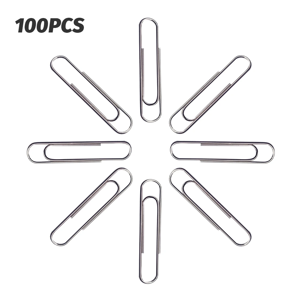 

100pcs Paper Clip Binding Supplies Non Skid Daily Home Office Reusable Student Metal Stationery Practical DIY Portable School