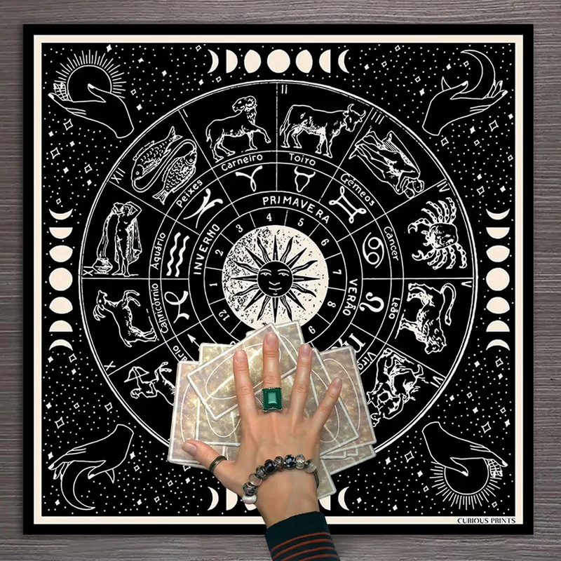 

Sun Moon Phases Tarot Altar Decoration Witchcraft Decoration Tarot Mat Tarot Tablecloth Zodiac Astrological Altar Butarot