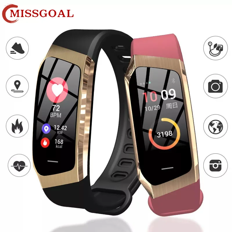 Missgoal Men Smart Watch E18 Waterproof Blood Pressure Monitoring Step Count Fitness Bracelet Clock WristWatches For Android IOS