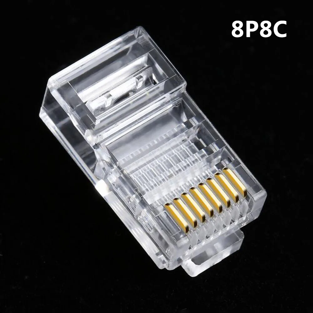 50 шт. Cat5 Cat6 RJ45 разъем 8P8C модульная сетевая Кабельная вилка с кристальной головкой