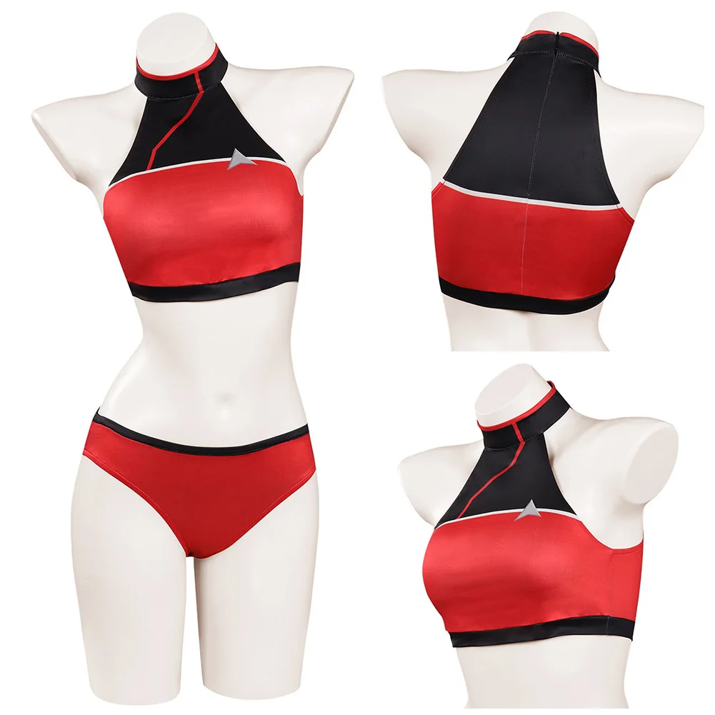 

Костюм для косплея нижней деки, Сезон 1, костюм для косплея, Красная форма, бикини из двух частей, одежда для плавания, костюм для Хэллоуина и ...