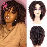 afro curly braided wigs for women synthetic wig ombre braided dreadlock wig black brown blonde african faux locs short wigs