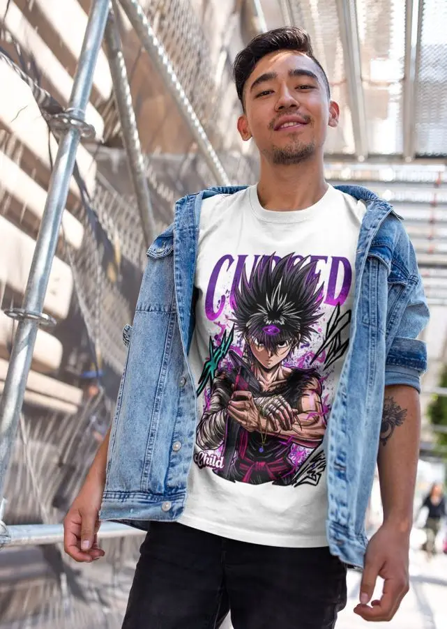 Hiei Yu Yus Hakusho Футболка Kuwabara Kurama Yusuke Hiel Аниме Манга Черная рубашка